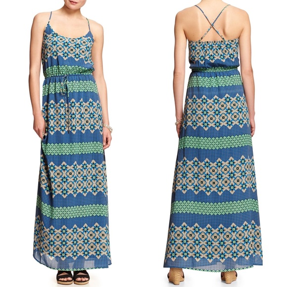 Banana Republic Dresses & Skirts - Banana Republic Blue Green Floral Patterned Maxi Dress